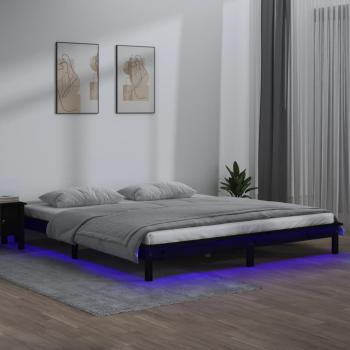 VidaXL Black LED Bed Frame 135x190 cm