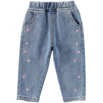 Spring Breeze Baby Girl Jeans with Love Pattern – Kids Wear