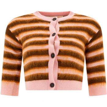 Cardigan Rayé Marni Rose/Brown – Taille 38