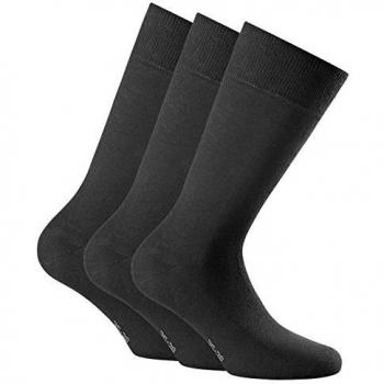 Rohner Basic 3er Pack Baumwoll II Socken, Kurzsocken, Unisex, einfarbig, Gr. 39-50: Farbe: Schwarz | Größe: 43-46