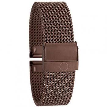 Milanaise 22 mm Uhrenschnur BandOh aus Edelstahl – Braun, mit Sicherheitsverschluss