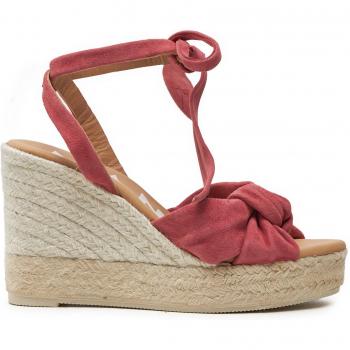 Manebi Dunkelrote Wedge Espadrilles mit Knoten W 1.5