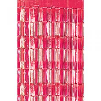 Red Foil Fringe Tinsel Curtain 1m x 2m