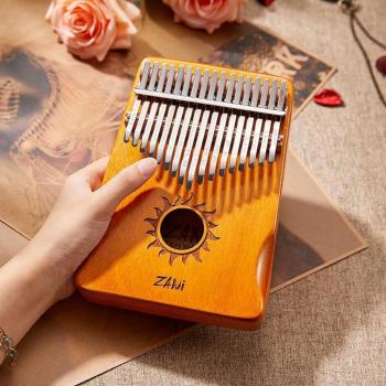 Mahagoni Kalimba Daumenklavier mit Stimmhammer