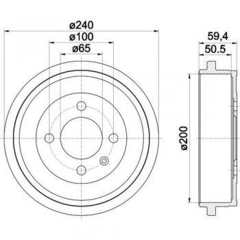 Bremstrommel für VW, Skoda und Seat – Hella 8DT 355 301‑571