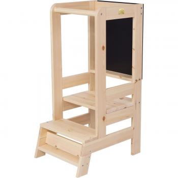 Torre di Apprendimento in Legno con Lavagna Bianca