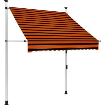 Toldo de Aluminio Torana 150 cm, Color Naranja/Marrón