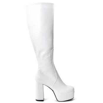 Knee-High Chunky PU Platform Boots, Women's – Size 7