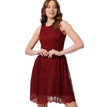 Izabel London 14‑Size Burgundy Sleeveless Lace Skater