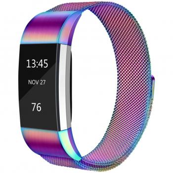 Tobfit Fitbit Charge 2 Colorful Metal Strap