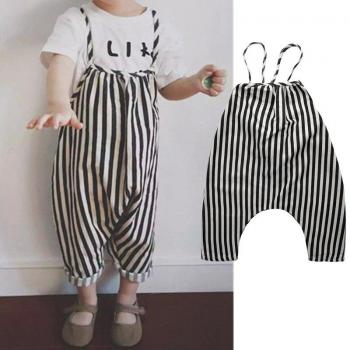 Pantalon Bretelles Rayé pour Bébé 0-4T
