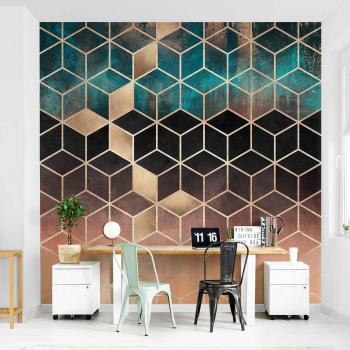 Quadro Adesivo Geometrico Turchese 192cm²