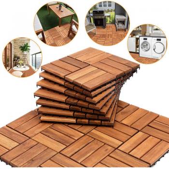 HENGDA Holzfliesen (Akazie) – 33 Stück, leicht verlegbar, 3 m²