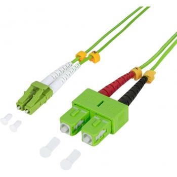 LogiLink FP5LS15 Câble FO 15m Multimode 50/125 µ Citron-Vert