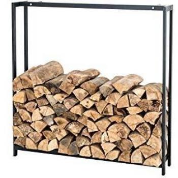 Forest Kaminholzregal – Stabil & rostfrei in Schwarz‑Matt