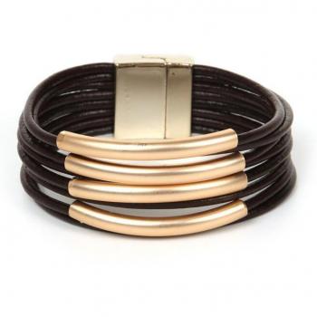 Bracelet en cuir bohemian chocolat