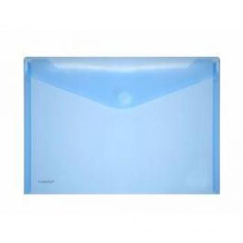 Foldersys A4 Dokumentenmappe quer PP blau transparent mit Klettverschluss