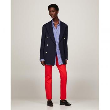 Pantalón de cintura alta para mujer Tommy Hilfiger rojo