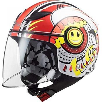 Casco LS2 OF602 Mini Sluch Rosso/Bianco S