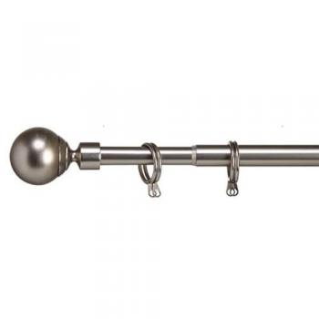 Bastone per Tende Estensibile con Sfera Argentata 5 x 126 x 5 cm