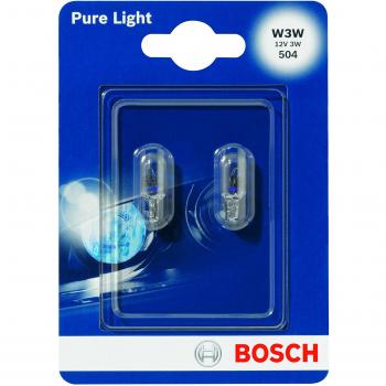 Ampoule secondaire BOSCH W3W Pure Light 12V/3W, 2 unités