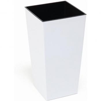 Siena Garden Lyon 25 cm: Weißer Kunststoff‑Kübel (Eckform)