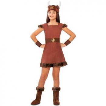 Maschera e giacca di Vikinga per bambina 3-4 anni