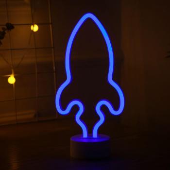 Neon Rocket Light for Home Decor