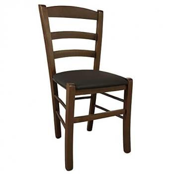 Châssis en noyer foncé “Country” assorti d’assise cousue marron