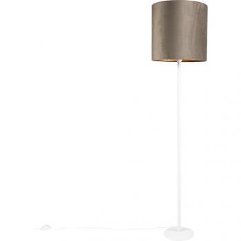 QAZQA 40 cm Gold‑Interior Floor Lamp (White)