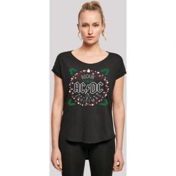 Damen T-Shirt F4NT4STIC ACDC Christmas, Schwarz, 100% Baumwolle, XS