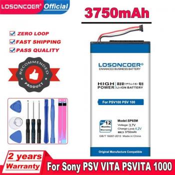 LOSONCOER 3750 mAh SP65M Zusatzbatterie für PlayStation Vita (PCH‑1001, PCH‑1101)
