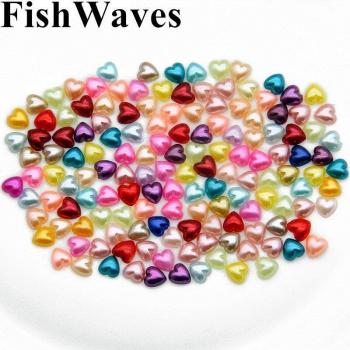 Perles artisanales en cœur 7mm