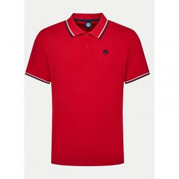 Rosso Regular Fit Polo North Sails 692455 con Logo Red M Ricamato