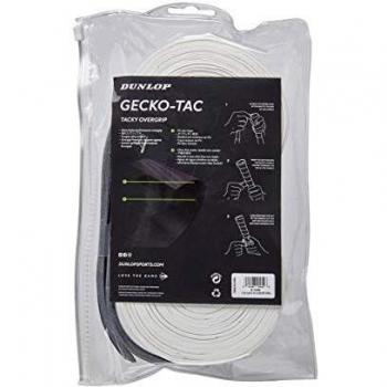 Dunlop Tennis Zubehör: 30 Stück Gecko-Tac Overgrip, weiß – Einheitsgröße