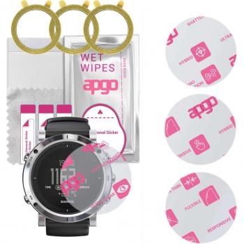 3x Vetro Ibrido Flessibile Apgo per Suunto Core