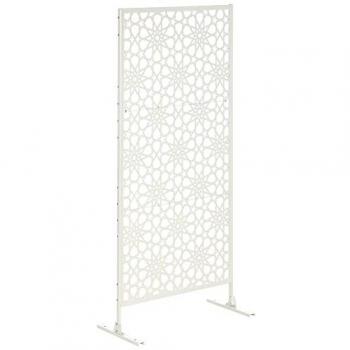 Divisor de Espacios Exteriores Outsunny Acero Blanco 92×45×198 cm