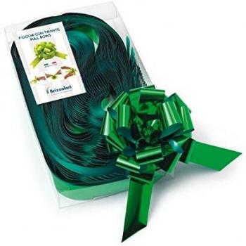 Addobbi Natale Brizzolari Fiocchi 50x31 mm Verde Metallo