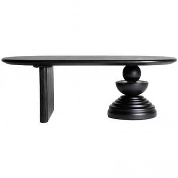 Table basse Kodu 120x60x40 cm en bois de pin noir