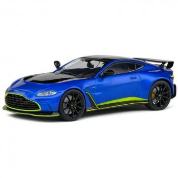 Aston Martin V12 Vantage 1/43 Blue Metallic Diecast – Black Top and Hood
