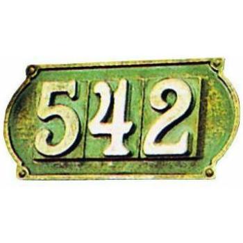Ottone Lucido Targa Porta Numeri Vigor TG‑3, 3 Spazi