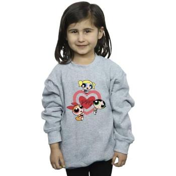 Double Heart Grey Powerpuff Girls Kids Sweatshirt (Age 7-8)