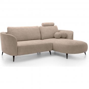 Canapé d'angle Selsey en chenille beige côté droit
