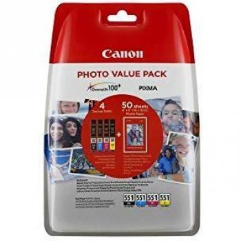 Canon CLI-551 Multipack Original Noir/Cyan/Jaune/Magenta