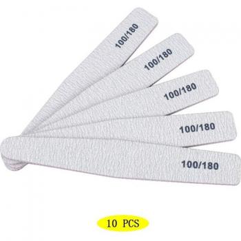 10er Set Nagel-Schleifblöcke, Grau 100/180, doppelseitige Puffer, zum Polieren für Mani/Pedi