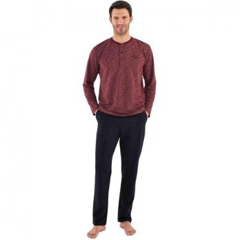 Pijama de Algodón con Cuello para Hombre