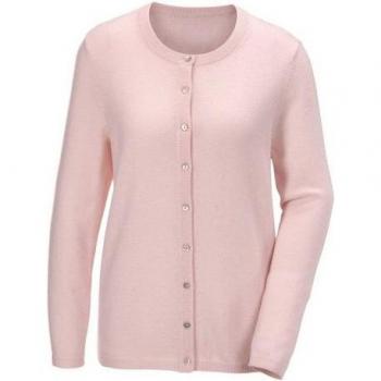 Cardigan en cachemire rose pâle taille 44