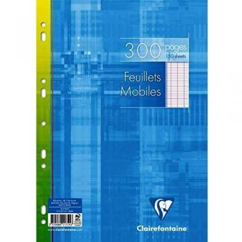 Carnet de notes A4 perforé Clairefontaine (300 pages, grands carreaux)
