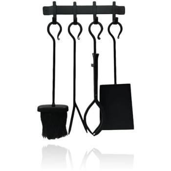 Set d'ustensiles de cheminée Relaxdays 5 pièces noir