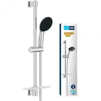 Douche complète GROHE Vitalio Start 110, pommeau 2 jets, barre 60 cm, flexible et tablette